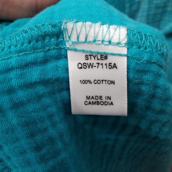 3706 Size S/M Zenana Teal Mineral Washed Thick Gauze Dress. - Picture 7 of 7